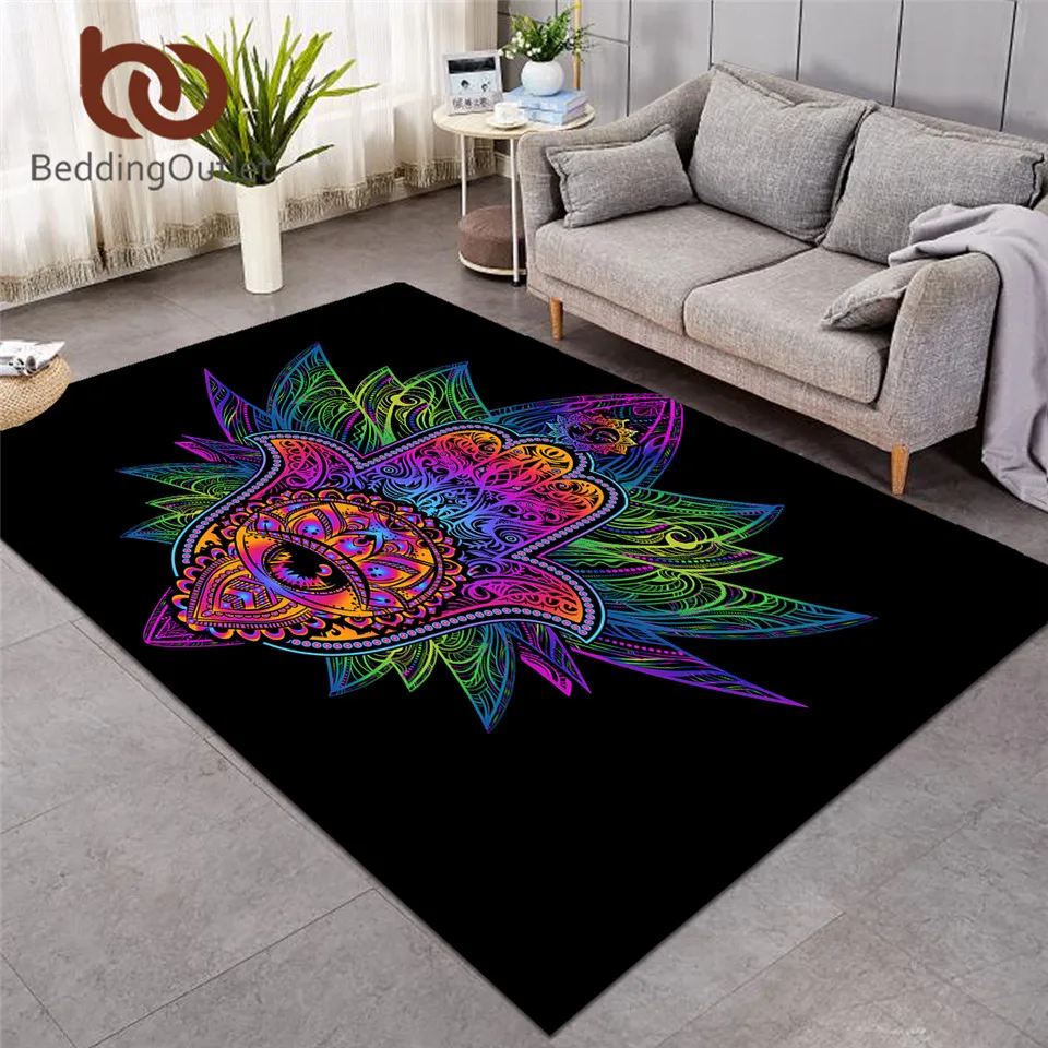 

BeddingOutlet Hamsa Hand Large Carpets for Living Room Boho Psychedelic Floor Mat Hand of Fatima Area Rug Hippie Amulet Alfombra