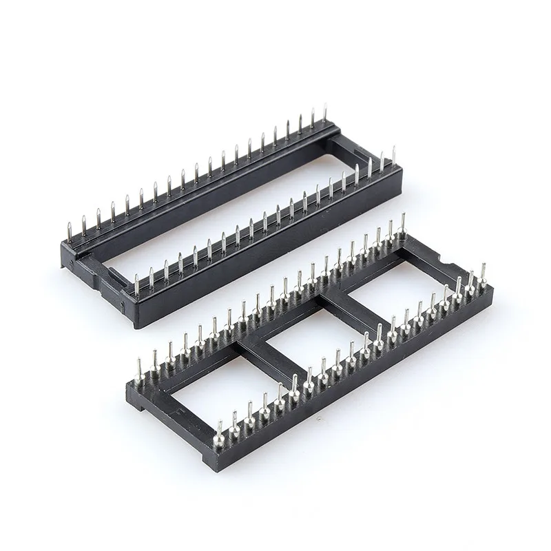 10PCS DIP IC Socket Adapter Integrated Block Straight Plug DIP Microcontroller Chip Round Hole Base  6P ~ 40P Solder Type