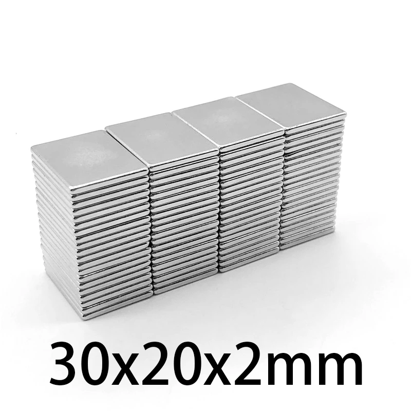 30x20x2mm block crafts Magnets Neodymium magnetic 30*20*2mm NdFeB micro Magnets  30mm*20mm*2mm Cuboid Magnet Strong