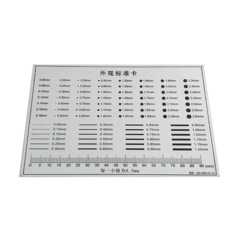 Appearance Standard Card Gauge Point Gauge Transparent Film Stain Comparison Card Stain Crack Contrast PET Ruler Scales Dot Line