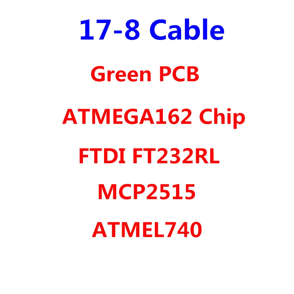 High Quality Car Diagnostic OBD2 16Pin Diagnostic V1 17.8 Cable Multi-Language ATMEGA162 FTDI FT232RL Green PCB Free Shipping