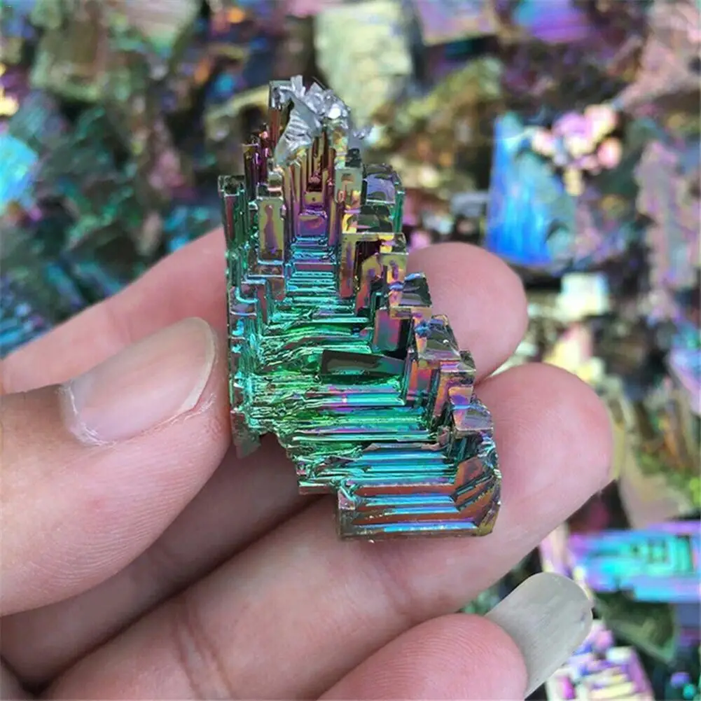 Rainbow Titanium Bismuth Specimen Mineral Gemstone Crystal Quartz Stone Decor Natural Aquarium Decoration Gravel Decorations