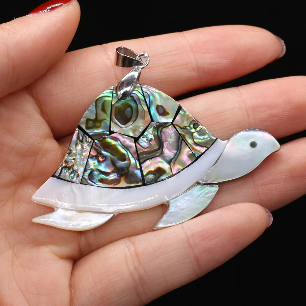 Natural Shell Pendant animal shape Mother of Pearl Splicing Abalone Shell charms For jewelry making DIY Necklace accessories