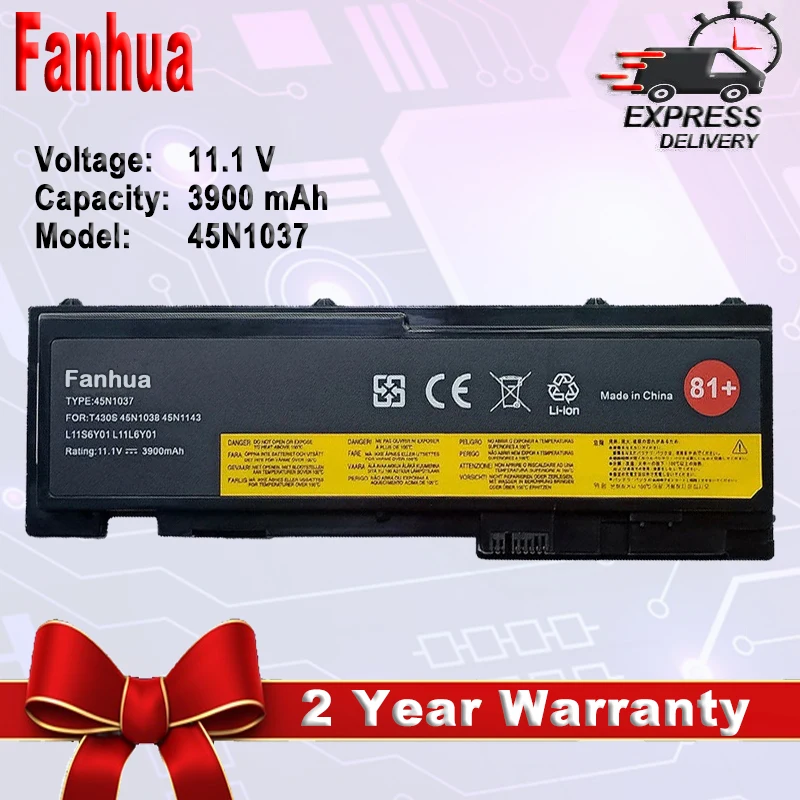 Fanhua 11.1V 3900MAh 0A36287 0A36309 Laptop Cho Lenovo ThinkPad T420s T420si T430s T430si T430i, 45N1036 45N1037 45N1038