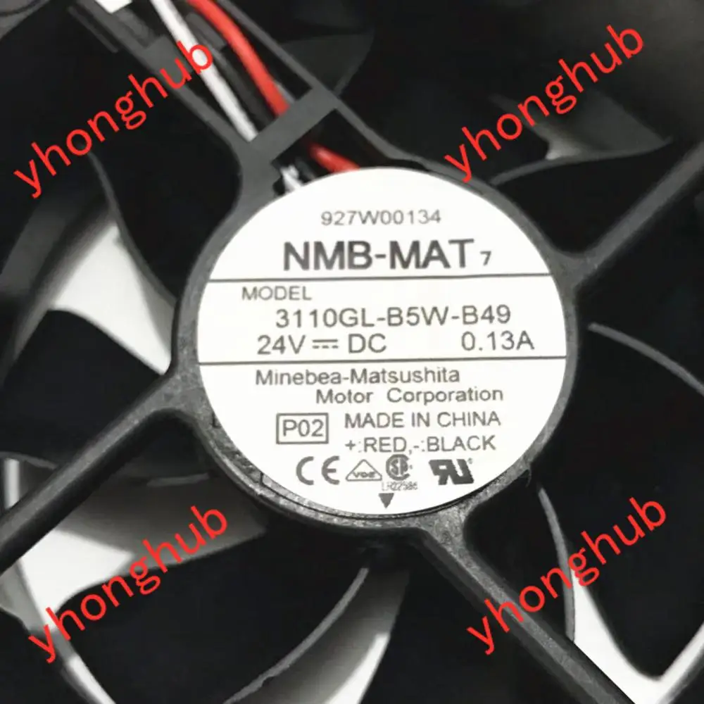 Imagem -03 - Nmb-mat 3110gl-b5w-b49 P02 dc 24v 0.13a 80x80x25 mm Servidor Ventilador de Refrigeração