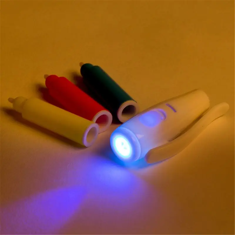 3 Colors UV Fluorescent Pen Light Combo Creative Stationery Invisible Pen Stationery Office School Supplies Secret DIY