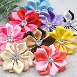 20pcs Satin Ribbon Flowers Bows Appliques Wedding Decor Lots Mix E267