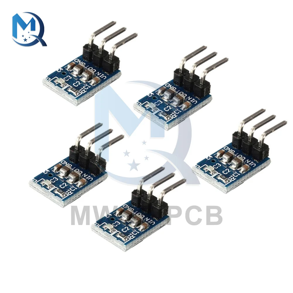 5Pcs AMS1117 Step Down Buck Converter Power Supply Module DC Voltage Regulator 800mA 4.2V-10V To 3.3V Adjustable Boost Board