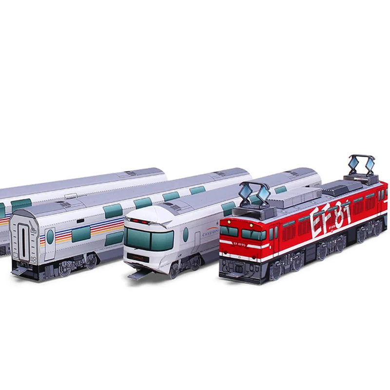 Japan Railway Electric Train EF81 Mini Locomotives Origami Handmade 3D Paper Model Papercraft DIY Kids Adult Craft Toys ZX-051