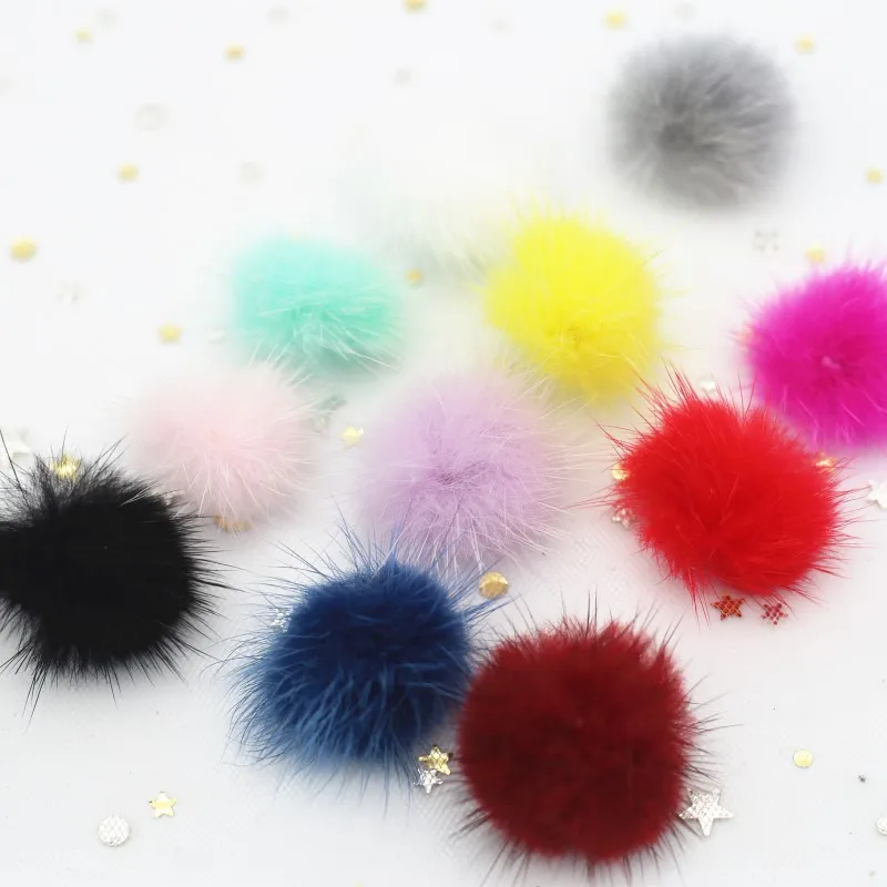 25mm Fox Pompom Colorful Soft Fur Pom Poms Child Gift DIY Creativity Earrings Decor Clothing Shoes Bags Hats Accessories 12pcs