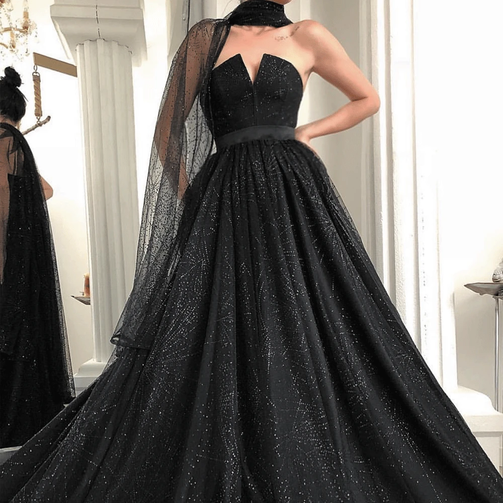 

Черные платья для выпускного SuperKimJo Vestido De Fiesta De Boda блестящее элегантное винтажное платье для выпускного вечера