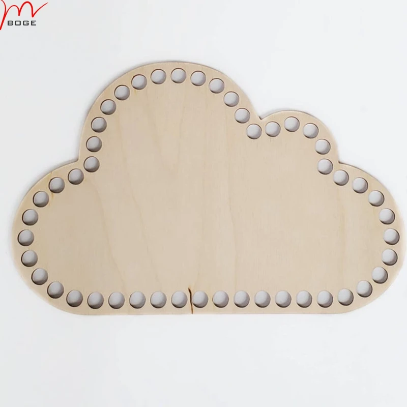 10 pieces Wooden Base Cloud Shape Wooden Bottom for Basket Making DIY crochet basket 25CM