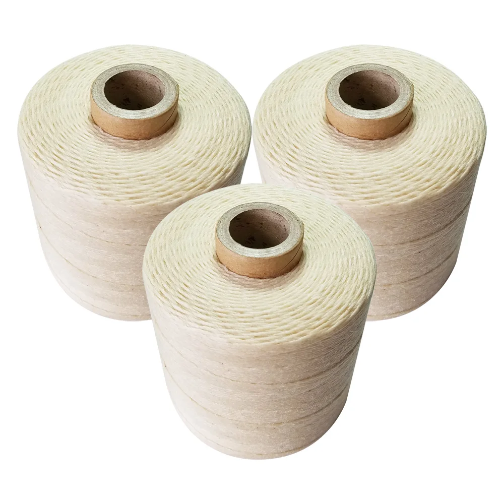 

Wholesal 10pcs/lot 100% Natural Linen waxed thread rope weight about 520g/cone twine cords for sewing handmade DIY