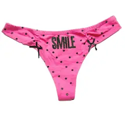 Candywiśnie Smile Dots Sexy stringi 3 kolory Mini wstążka Rose Pink Tback kobiety stringi Victoria figi kobiece bezszwowa bielizna