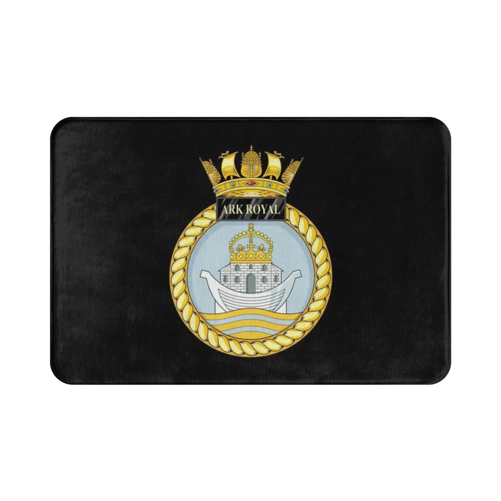 Hms Ark Royal R07 Carpet Mat Rug Cushion Hms Ark Royal R07 Carrier Royal Navy British Navy Logo Emblem Crest Insignia