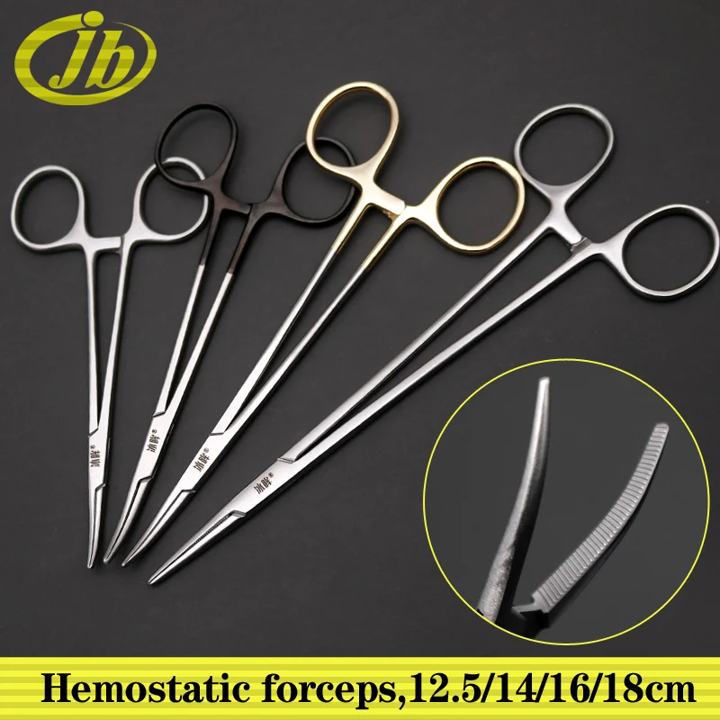 Haemostatic forceps straight handle 12.5/14/16/18cm stainless steel surgical operating instrument