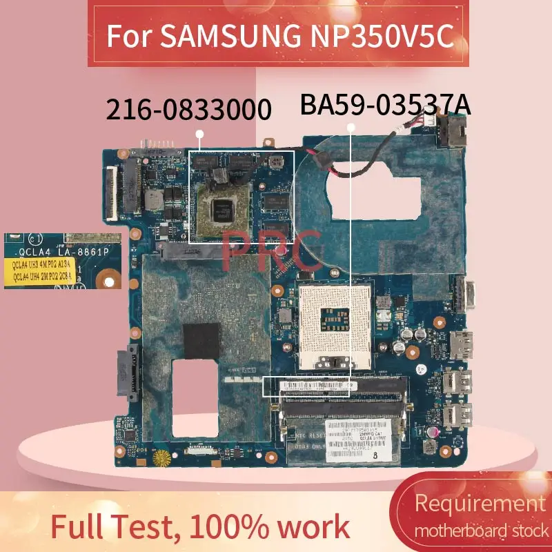 QCLA4 LA-8861P For SAMSUNG NP350 NP350V5C 350V5X HD7670 Notebook Mainboard BA59-03537A 216-0833000 SLJ8E DDR3 Laptop motherboard