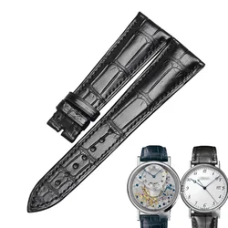 WENTULA Watchband for Breguet  Subscription Héritage 5930 7057BB Alligator Skin /Crocodile Grain  Leather Strap Watch Band