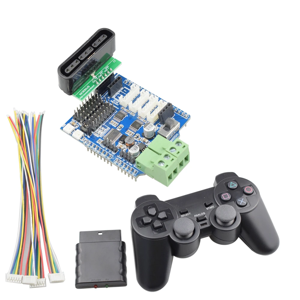 Mando inalámbrico para PS2, controlador de Motor de 4 canales, placa de expansión Servo para Arduino UNO R3 Mecanum Wheel Robot