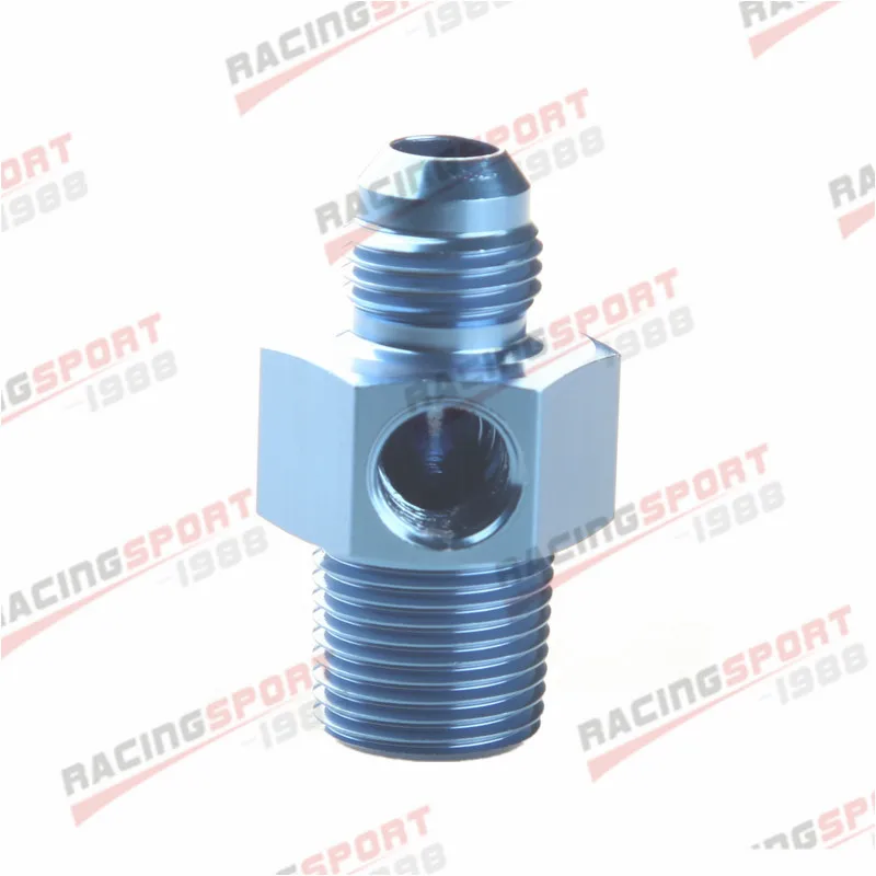 

ADLERSPEED -6AN Male To 1/4 "NPT с 1/8" NPT Side Gauge Port Adapter Blue