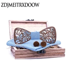 Wood Bowties For Men Mens Cotton Bow Ties Gravatas Corbatas Business Butterfly Cravat Tie For Party Wedding Wood Ties T242