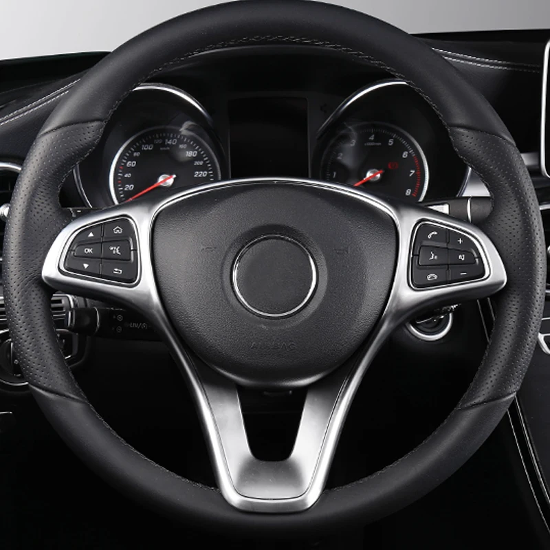 Car Steering Wheel Button Frame Dcoration Sticker Trim For Mercedes Benz C E W205 W213 GLC X253 Class Interior Accessories