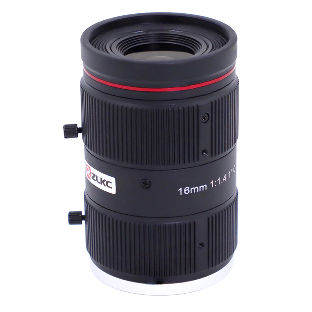 ZLKC-عدسة كاميرا مراقبة حركة المرور الذكية 12 ميجا بكسل عالية الدقة ، 16 طول بؤري ثابت ، حامل C ، تصحيح IR ،