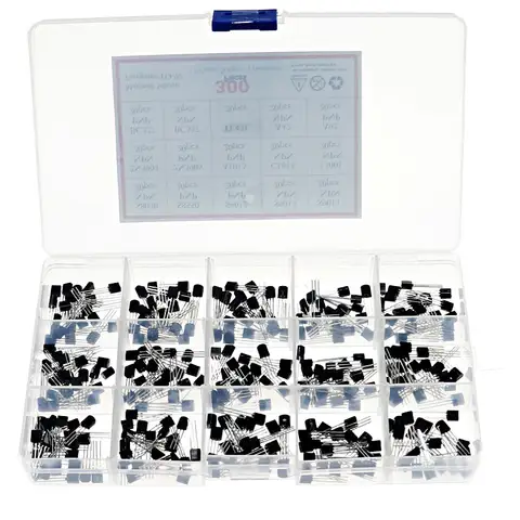 300pcs 15 Values Transistor Assorted Kit TO-92 S9012 S9013 S9014 S8050 S8550 2N3904 2N3906 BC327 BC337 TL431 MPSA42 MPSA92 A1015