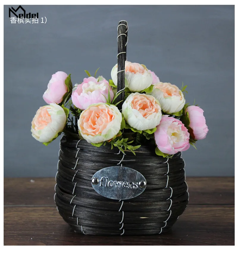 6 köpfe Große Seide Peonie Blumen Bouquet Künstliche Blumen Pfingstrose Braut Bouquet Hochzeit Dekor für Home Garten Hotel Faux Flores