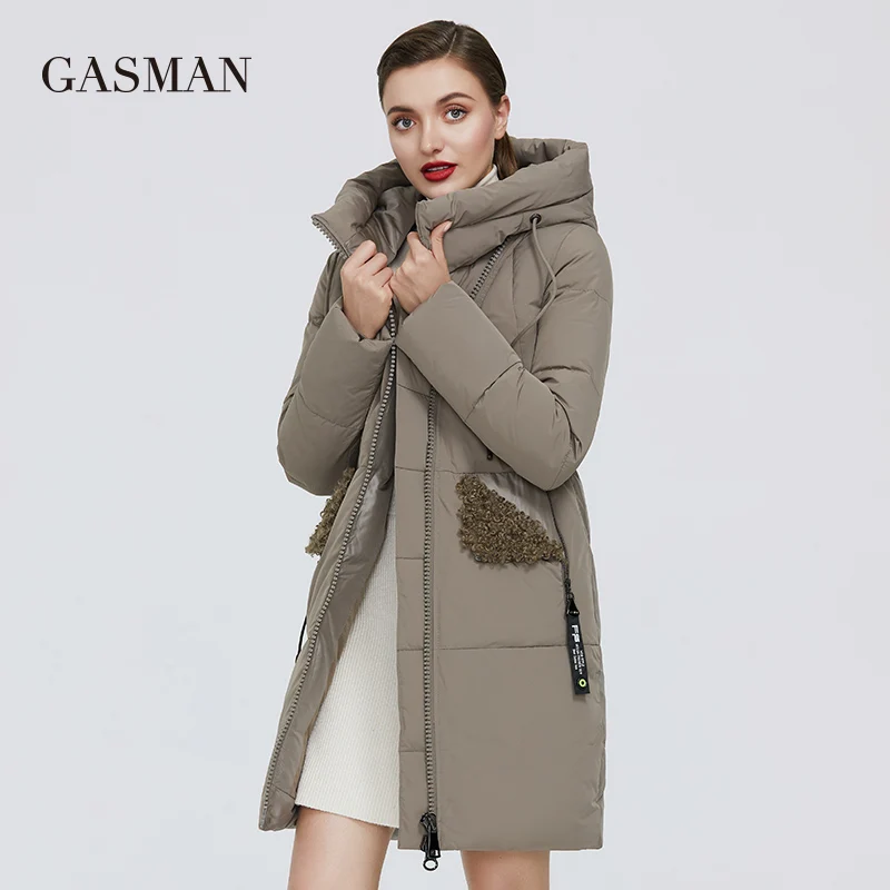 GASMAN 2022 Warm winter down parka Women\'s jackets coats outerwear Slim lambswool coat women Female fashion hooded  jacket 017