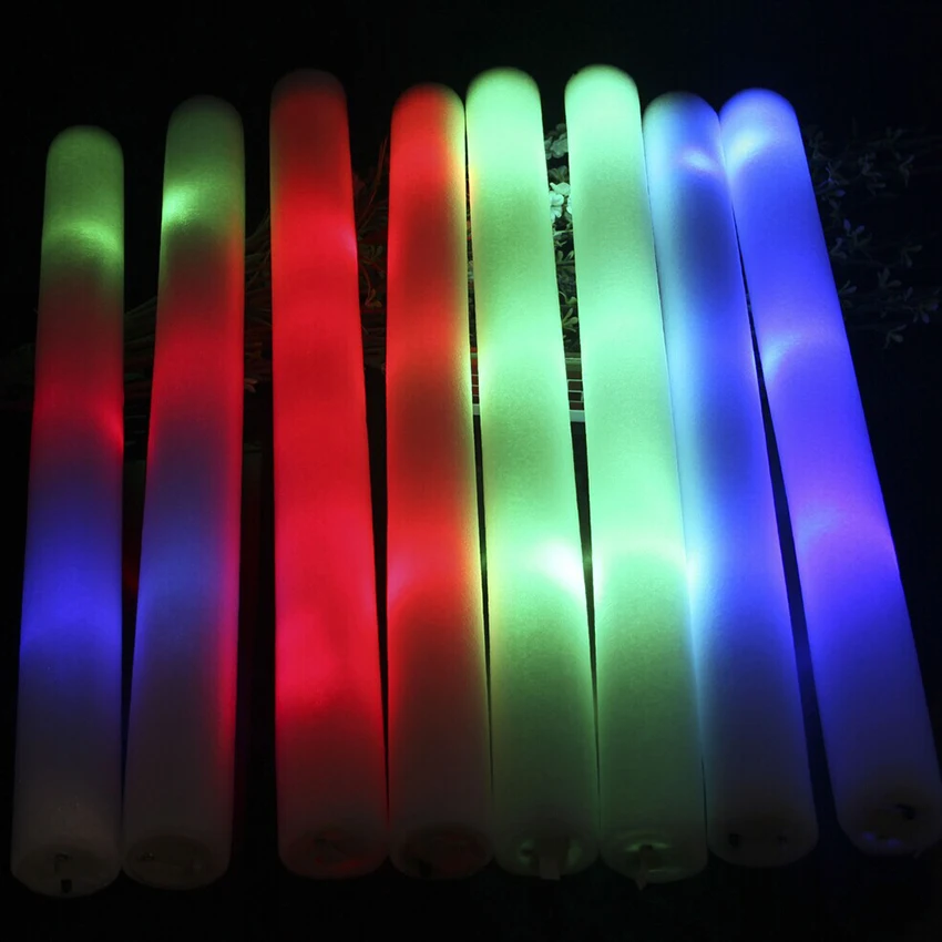 10PCS/Lot Multi Color Foam LED Light Sticks Colorful Flashing LED Strobe Stick Glow Sticks for Party, Concert, Event -48cm Long