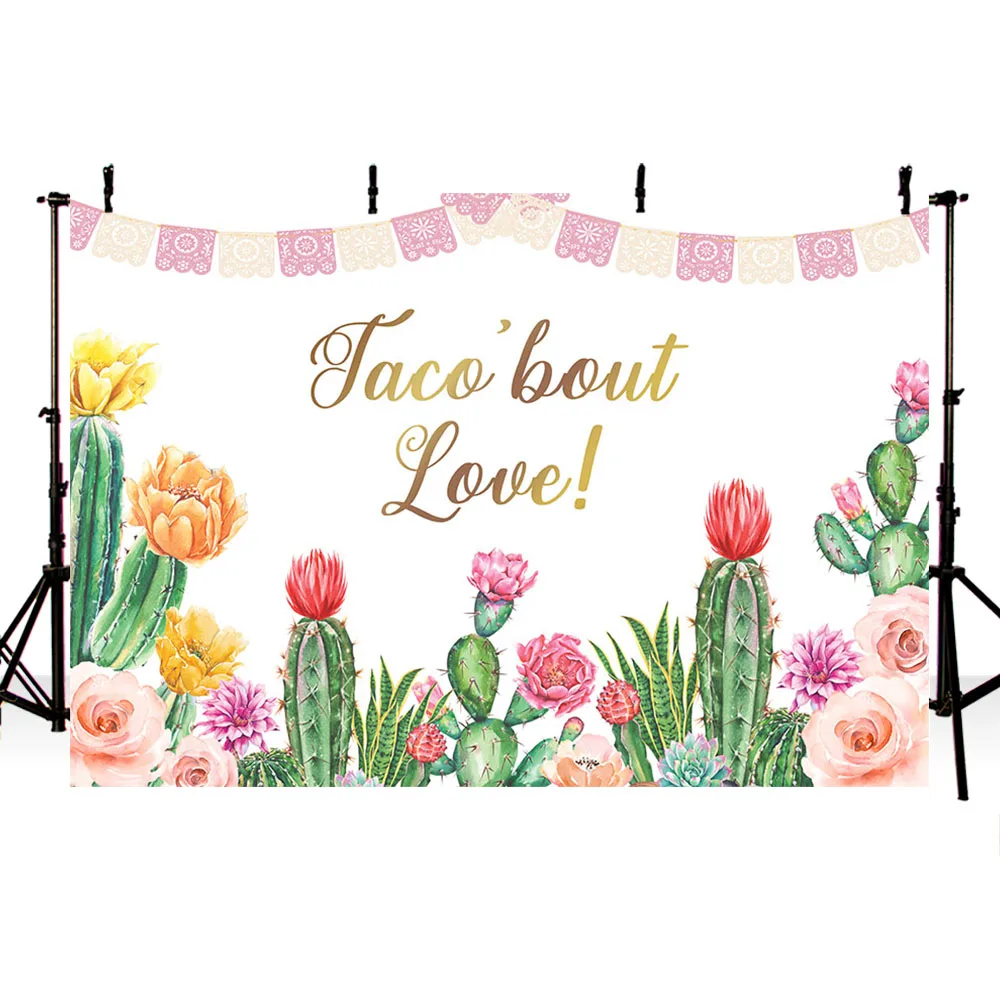 Avezano-telón de fondo con diseño de Taco Bout, cartel de fiesta de cumpleaños con temática de amor, flores, plantas, Baby Shower, estudio fotográfico
