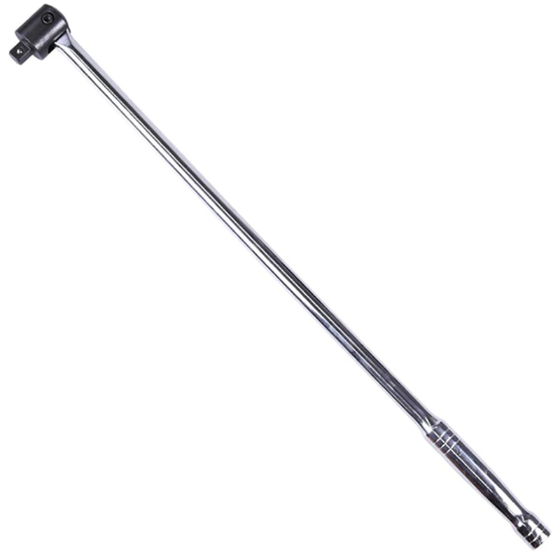 Top-1Piece 24 Inch Long 1/2 Inch Breaker Bar Socket Driver 180 Degree Flex Head With Spring-Loaded Ball Bearing Socket Wrench Ha