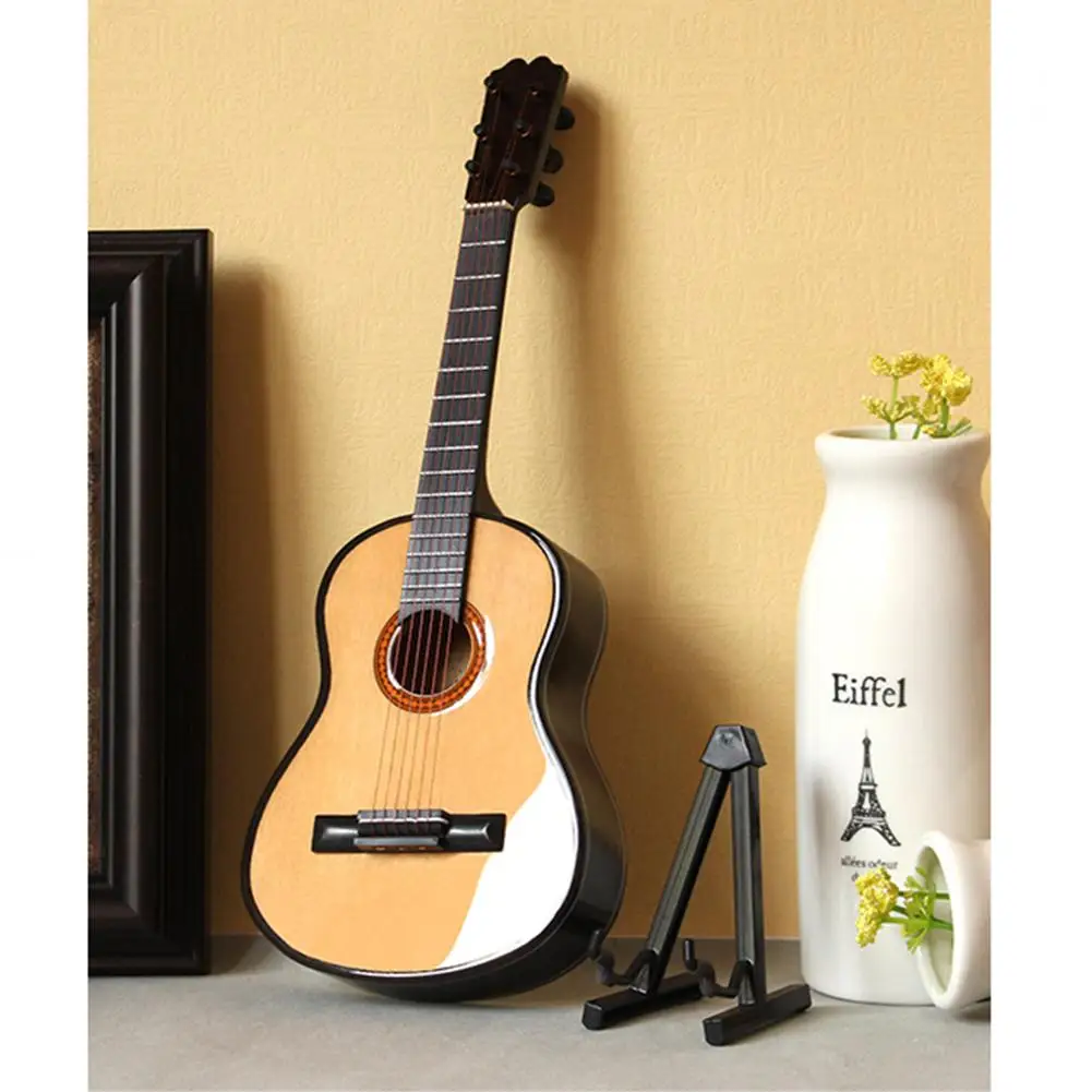 

Mini Classical Guitar Miniature Model Wooden Mini Musical Instrument Model with Case Stand