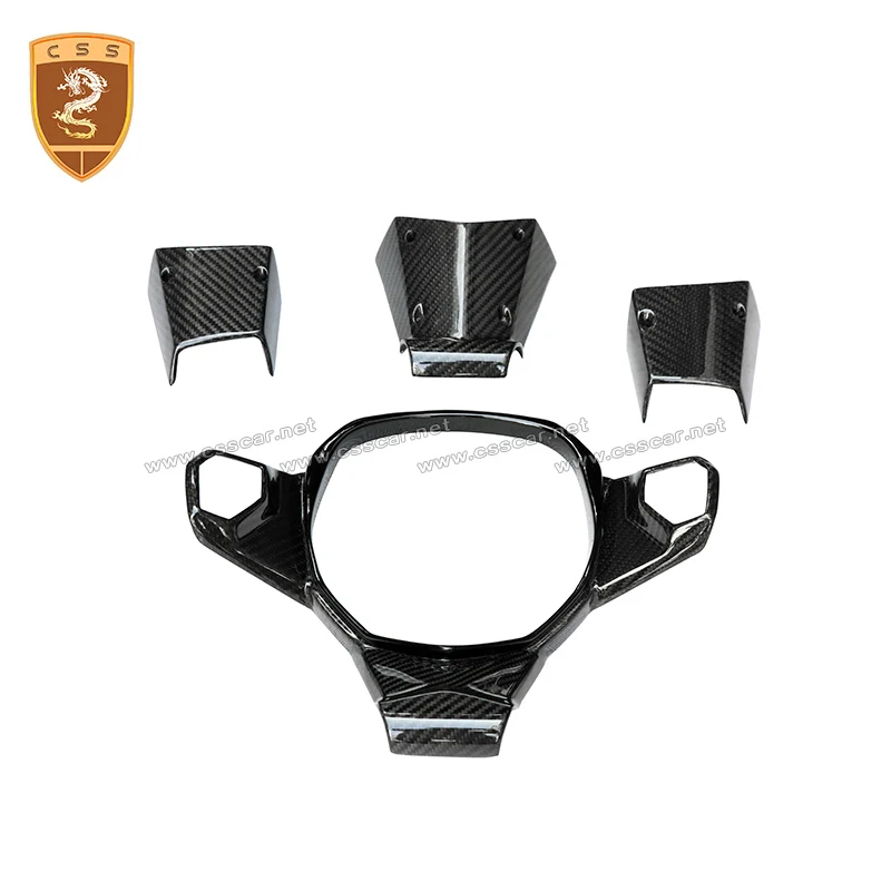 

4pcs Steering Wheel Panel Trim for Lamborghini LP700 High Quality Dry Carbon OEM Aventador Car Steering Wheel Panel Interior Kit