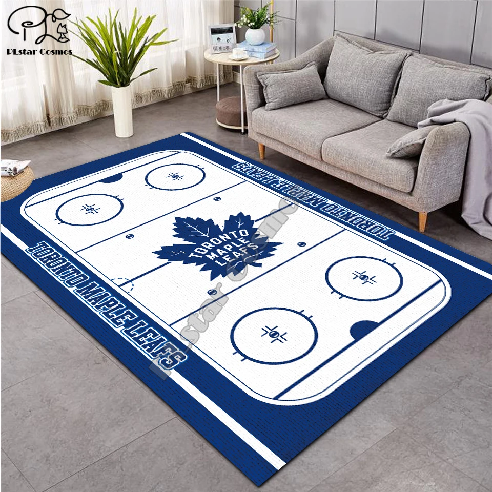 Tapis de hockey sur glace 3D antidérapant, tapis de sol doux, pour salle à manger, salon, chambre à coucher, style 03