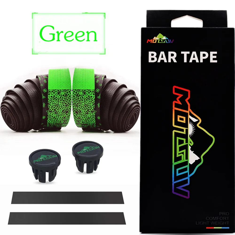 Road Bike Bar Tape Cork EVA PU Bike Handlebar Tape Vibration Damping Anti-Vibration Star Fade Race Bar Tape Wrap +2 Bar Plug