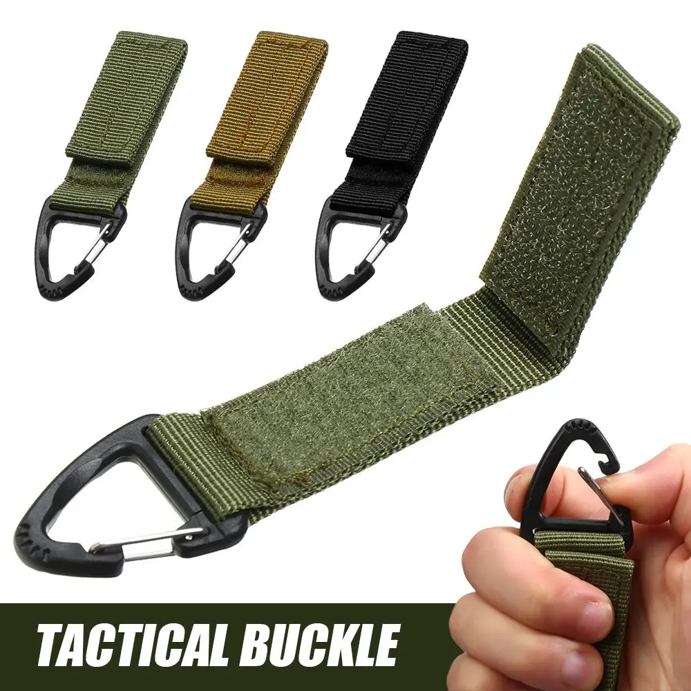 Men  Gear Hanging Key Hook Clip Clamp Buckle Nylon Webbing Molle Belt Carabiner Outdoor Strap Climbing Accessories