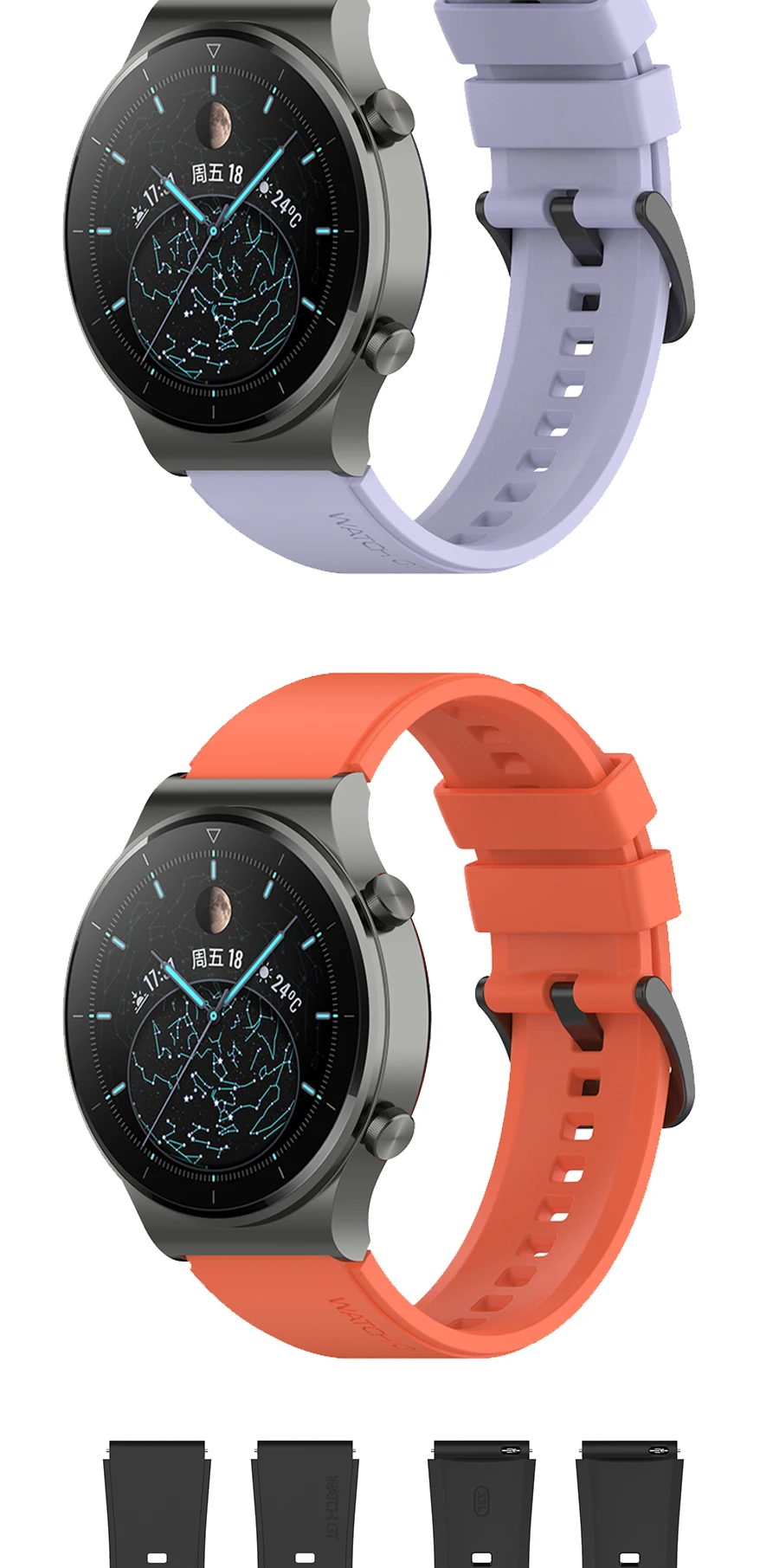 22mm offizielles Silikon band für Huawei Uhr GT 2 3 Pro Armbänder Original Armband für Huawei GT2 GT3 GT4 Pro 46mm Armband – Detail 7