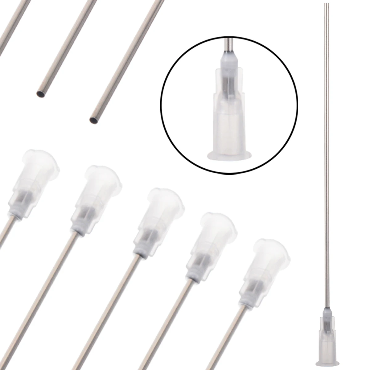 5 pz 10cm 16G aghi di erogazione smussati in acciaio inossidabile bianco colla siringa punte dell'ago per incollare riempimento inchiostro flusso di saldatura ad olio