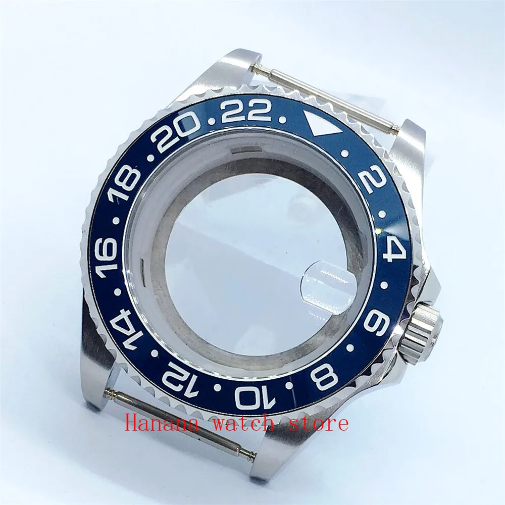 40mm/43mm Stainless Steel Case With Sapphire Glass Rotating Ceramic Bezel Fits NH35/NH36 ETA 2836 PT5000 Miyota DG 3804 Caliber