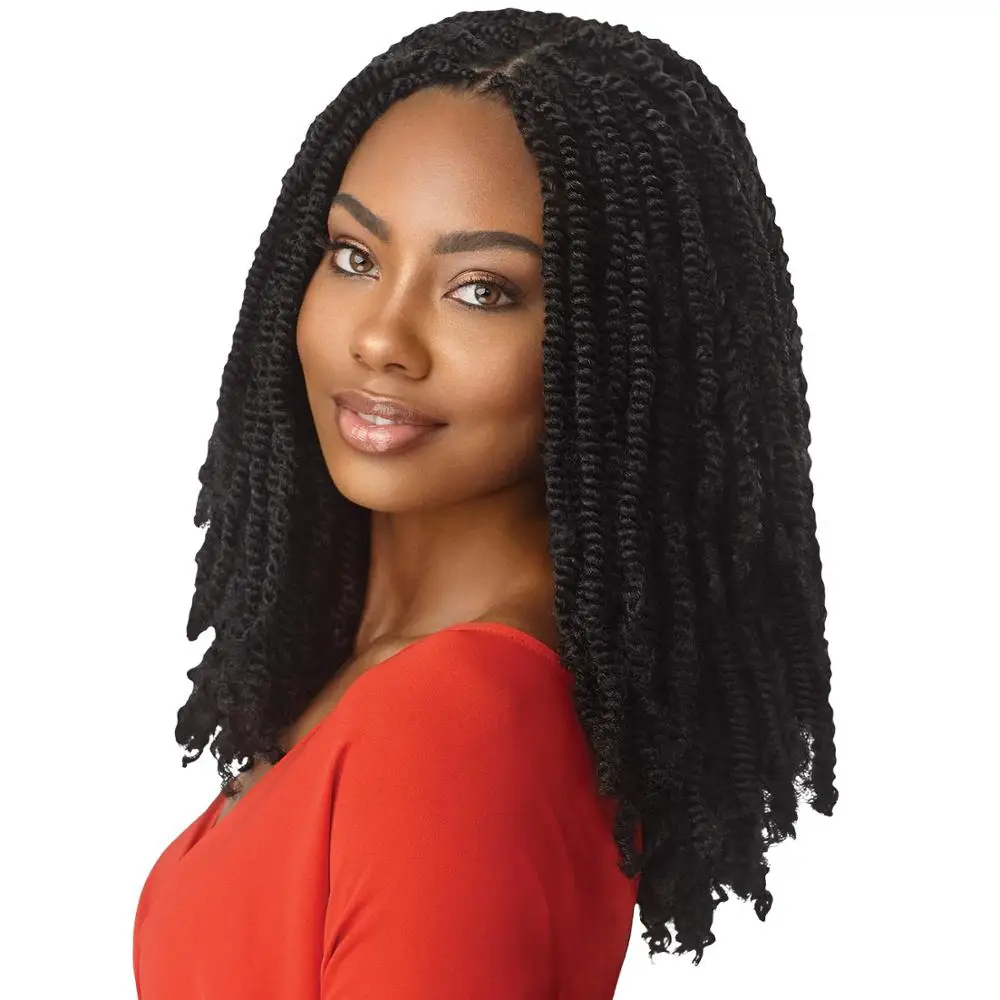 8 zoll Frühling Twist Häkeln Haar Afro Flauschigen Synthetische Twist Zöpfe Haar Ombre Flechten Haar Extensions Großhandel Haar Expo Stadt