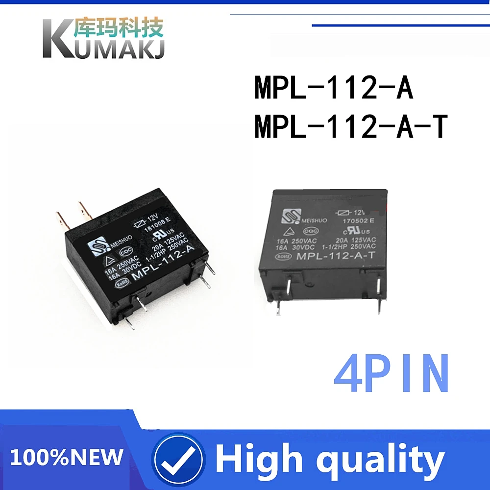 1PCS   100%Original New  Relay   MPL-112-A  12VDC  MPL-124-A  MPL-112-A-T  24VDC  OMIF S 112LM 12V   24V  4PIN 20A