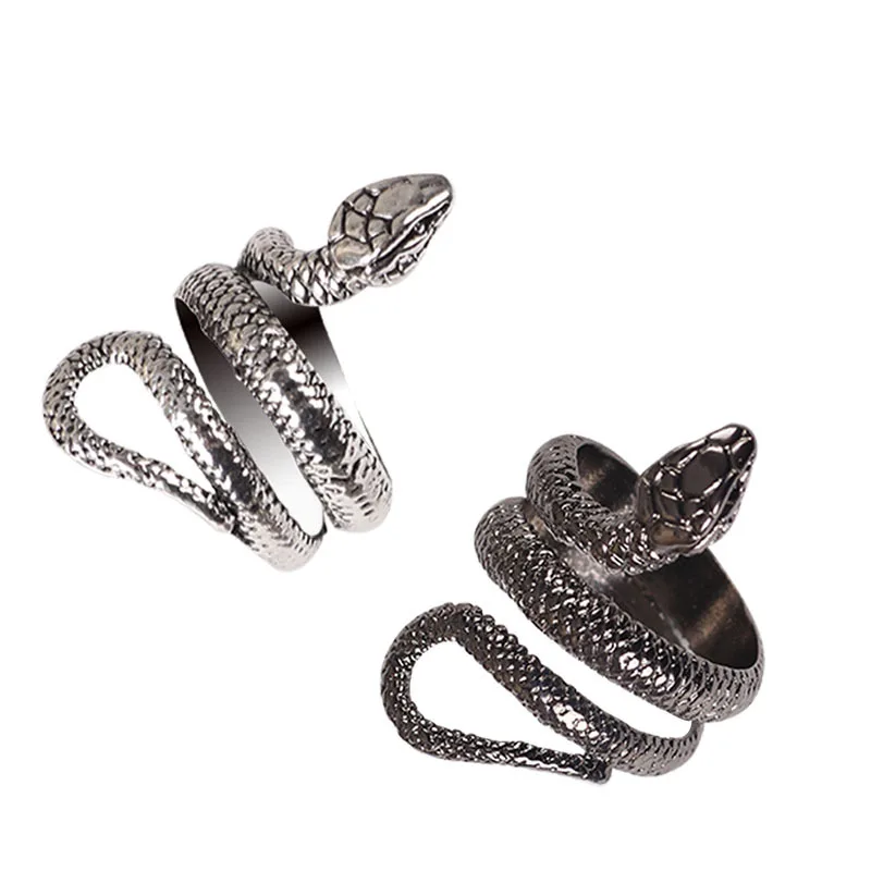 Fashion Retro Couple Snake Ring Adjustable Opening Anillos Hip-hop Rock Men And Women Ring Jewelly Jewelry