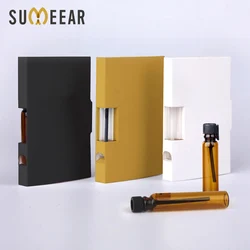 100Pcs/Lot 1ml 2ml Perfume Bottle Paper card packaging Refillable Perfume Bottle Dropper Bottle Brown Scented Test Tube Bottle