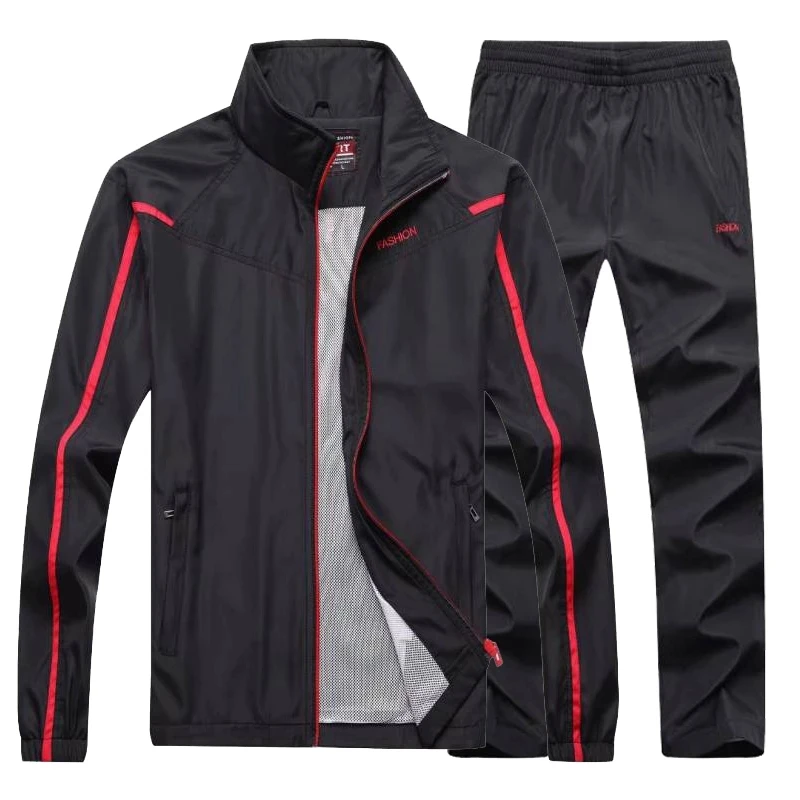 

Men's Sportswear Suit New Spring Autumn Training Tracksuit 2 Piece Sets Jacket+Pant Sweatsuit Male Running Clothing Asian Size