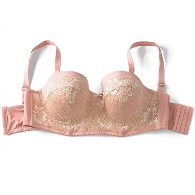 Women Big Size Bra 1/2 Cup Push Up Bras With Underwire Adhesive Bra Lace Large Brassiere For Women Underwear Plus Size 36D-46H