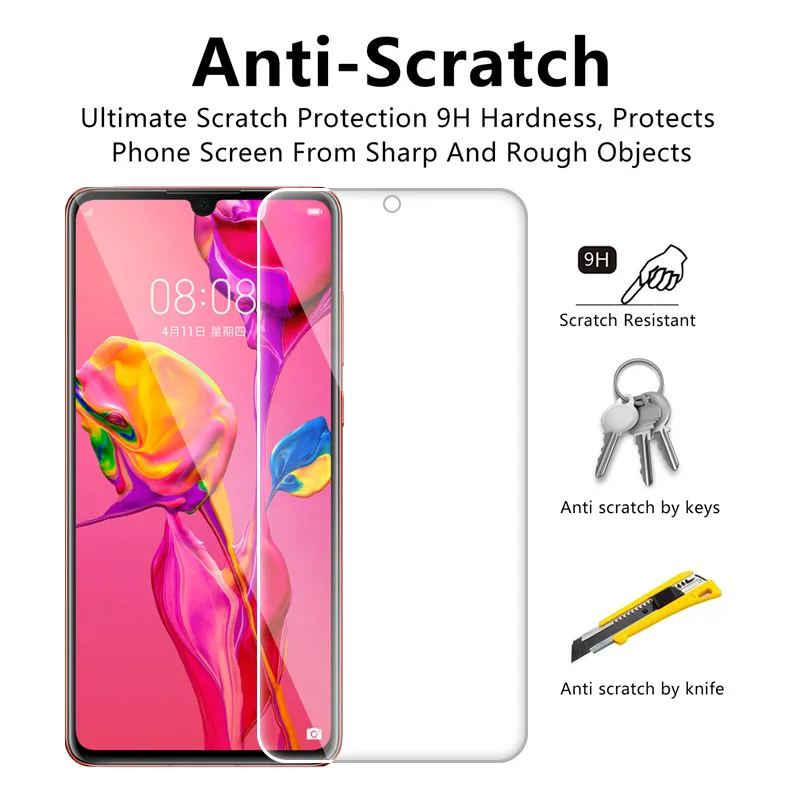 กระจกนิรภัยสำหรับ Huawei Honor 9X 8X สูงสุด8S P30 Lite Mate 20 10 Pro Y5 2019 Nova 3 3i ตัวป้องกันหน้าจอ9H