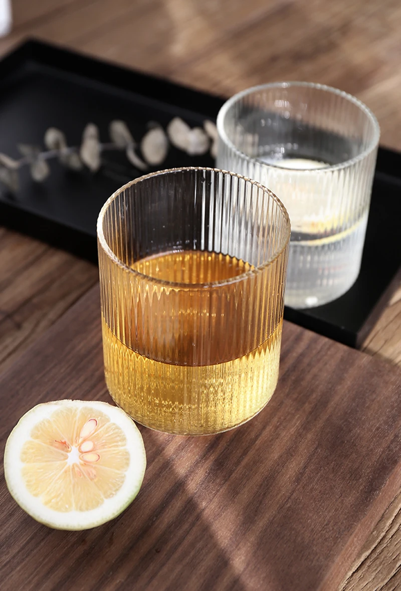 6PCS Ripple Whisky Glasses, Water Glass, Juice Glass, Water Cup Set of 6