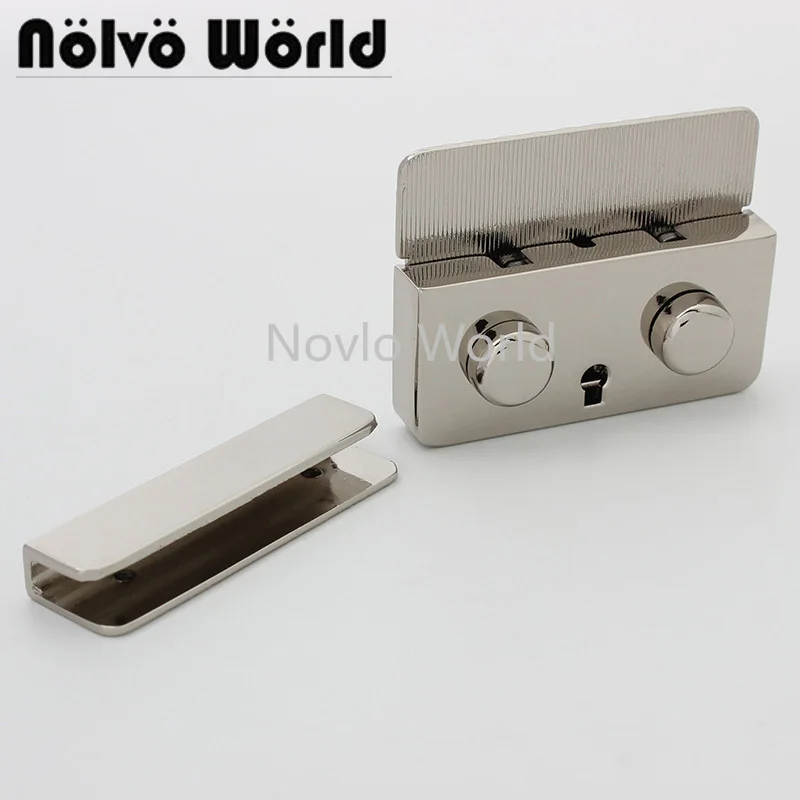 

2-10pcs 55x43mm Silver Color Large size lock square High Quality Shiny Color Metal durable Insert Lock for bag Purse accessories